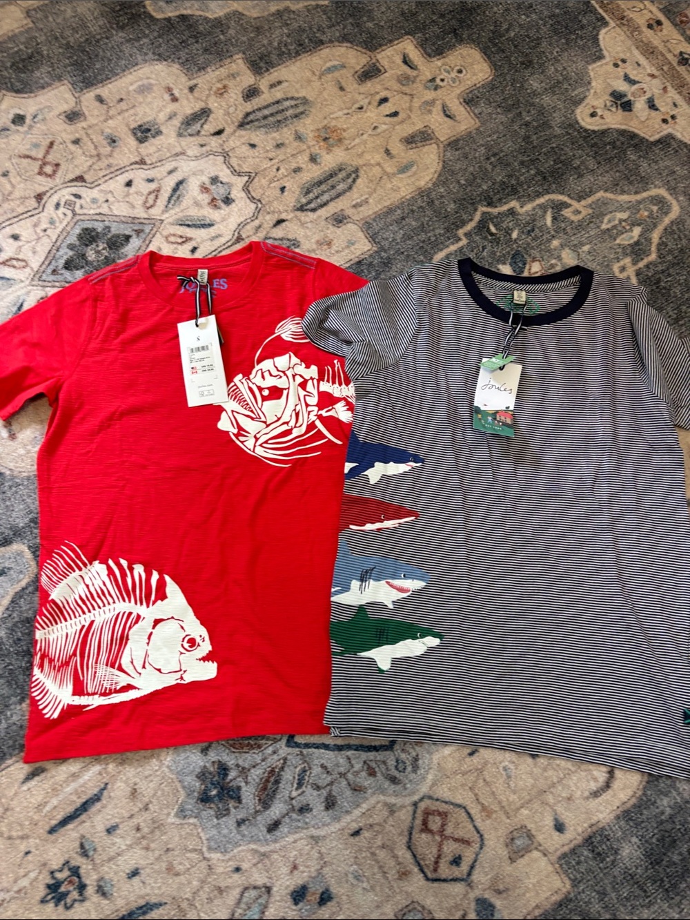 NWT. Joules Red Graphic with Navy Stripe, size 11/12 but runs more like 9/10!